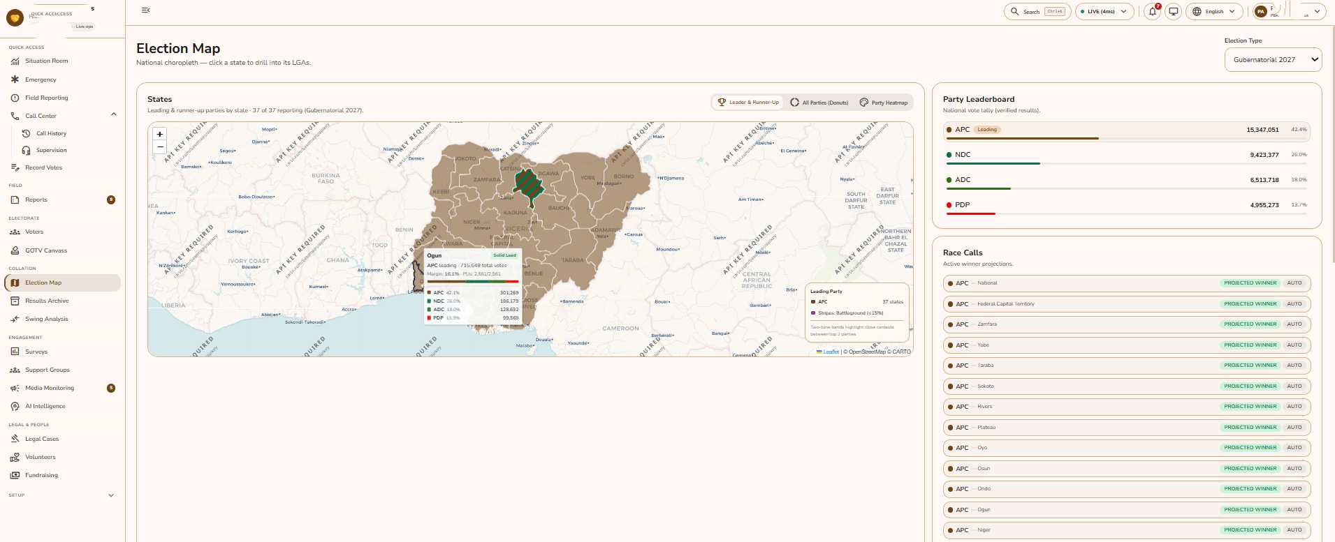 PollGuardNG Election Map